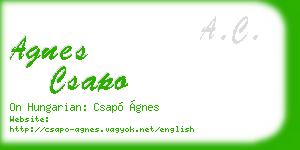 agnes csapo business card