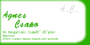 agnes csapo business card